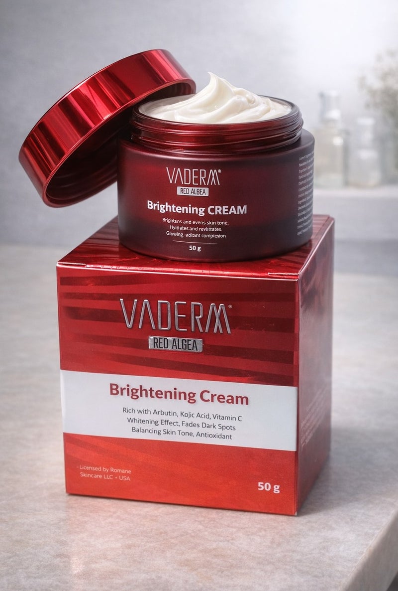 VADERM Red Algae Brightening Cream 50g – Advanced Skin Tone Corrector with Arbutin, Kojic Acid & Vitamin C - Image 1